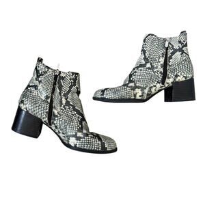Circus by Sam Edelman Snakeskin Heeled Zip Ankle Boots